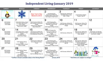Activity Calendar of Elm Crest, Assisted Living, Nursing Home, Independent Living, CCRC, Harlan, IA 6