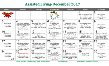 Activity Calendar of Elm Crest, Assisted Living, Nursing Home, Independent Living, CCRC, Harlan, IA 1