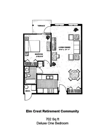 Floorplan of Elm Crest, Assisted Living, Nursing Home, Independent Living, CCRC, Harlan, IA 2