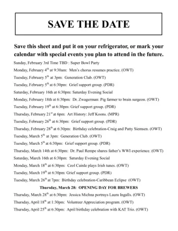 Activity Calendar of Tudor Oaks, Assisted Living, Nursing Home, Independent Living, CCRC, Muskego, WI 13