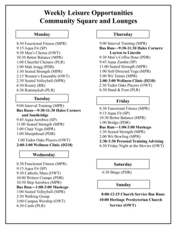 Activity Calendar of Tudor Oaks, Assisted Living, Nursing Home, Independent Living, CCRC, Muskego, WI 14