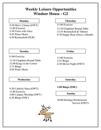 Activity Calendar of Tudor Oaks, Assisted Living, Nursing Home, Independent Living, CCRC, Muskego, WI 18