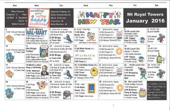 Activity Calendar of Mount Royal Towers, Assisted Living, Nursing Home, Independent Living, CCRC, Homewood, AL 12