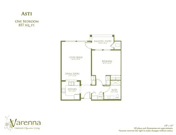 Floorplan of Varenna at Fountaingrove, Assisted Living, Nursing Home, Independent Living, CCRC, Santa Rosa, CA 2