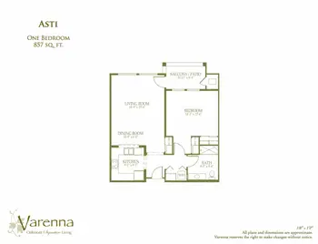 Floorplan of Varenna at Fountaingrove, Assisted Living, Nursing Home, Independent Living, CCRC, Santa Rosa, CA 3