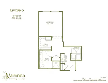 Floorplan of Varenna at Fountaingrove, Assisted Living, Nursing Home, Independent Living, CCRC, Santa Rosa, CA 16