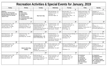 Activity Calendar of Washington Armed Forces Retirement Home, Assisted Living, Nursing Home, Independent Living, CCRC, Washington, DC 7