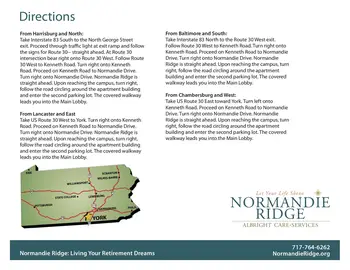Campus Map of Normandie Ridge, Assisted Living, Nursing Home, Independent Living, CCRC, York, PA 4