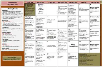 Activity Calendar of Covenant Living at Inverness, Assisted Living, Nursing Home, Independent Living, CCRC, Tulsa, OK 5