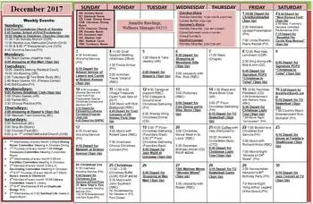 Activity Calendar of Covenant Living at Inverness, Assisted Living, Nursing Home, Independent Living, CCRC, Tulsa, OK 1