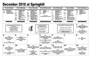 Activity Calendar of Asbury Springhill, Assisted Living, Nursing Home, Independent Living, CCRC, Erie, PA 1