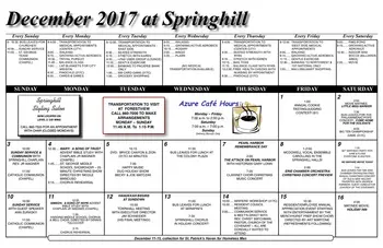 Activity Calendar of Asbury Springhill, Assisted Living, Nursing Home, Independent Living, CCRC, Erie, PA 5