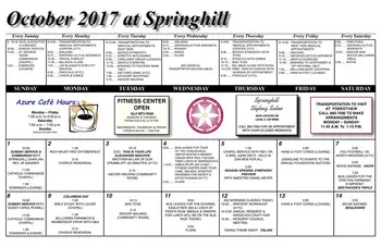 Activity Calendar of Asbury Springhill, Assisted Living, Nursing Home, Independent Living, CCRC, Erie, PA 11