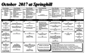 Activity Calendar of Asbury Springhill, Assisted Living, Nursing Home, Independent Living, CCRC, Erie, PA 12