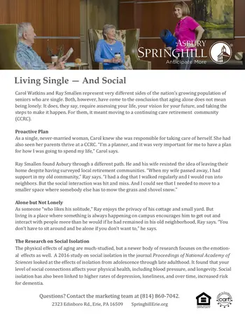 Activity Calendar of Asbury Springhill, Assisted Living, Nursing Home, Independent Living, CCRC, Erie, PA 13