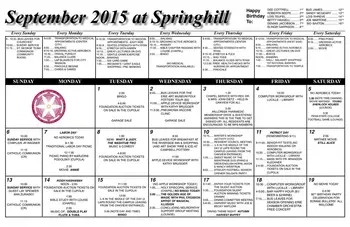 Activity Calendar of Asbury Springhill, Assisted Living, Nursing Home, Independent Living, CCRC, Erie, PA 3