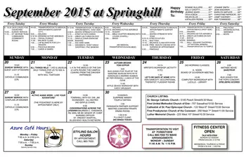 Activity Calendar of Asbury Springhill, Assisted Living, Nursing Home, Independent Living, CCRC, Erie, PA 4