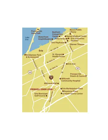 Campus Map of Asbury Springhill, Assisted Living, Nursing Home, Independent Living, CCRC, Erie, PA 6