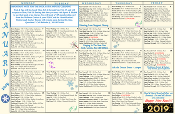 Activity Calendar of Asbury Methodist Village, Assisted Living, Nursing Home, Independent Living, CCRC, Gaithersburg, MD 2