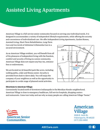 Floorplan of American Village, Assisted Living, Nursing Home, Independent Living, CCRC, Indianapolis, IN 3