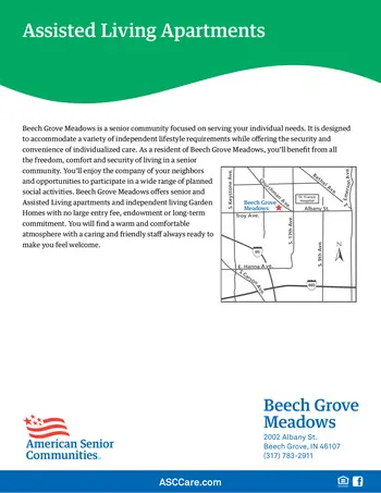 Floorplan of Beech Grove, Assisted Living, Nursing Home, Independent Living, CCRC, Beech Grove, IN 4