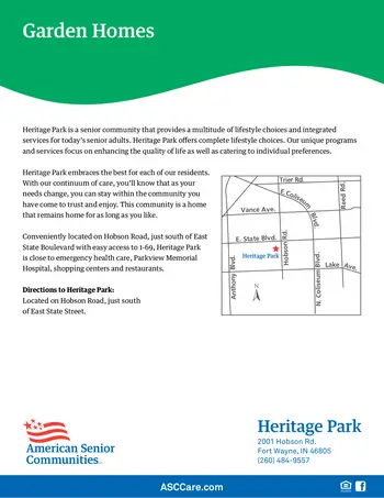 Floorplan of Heritage Park, Assisted Living, Nursing Home, Independent Living, CCRC, Wayne, IN 20