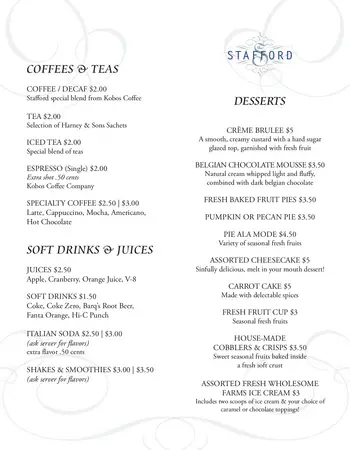 Dining menu of The Stafford, Assisted Living, Nursing Home, Independent Living, CCRC, Lake Oswego, OR 1