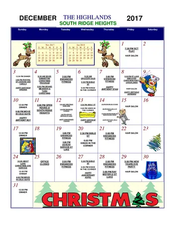 Activity Calendar of St. Luke Homes Services, Assisted Living, Nursing Home, Independent Living, CCRC, Spencer, IA 1