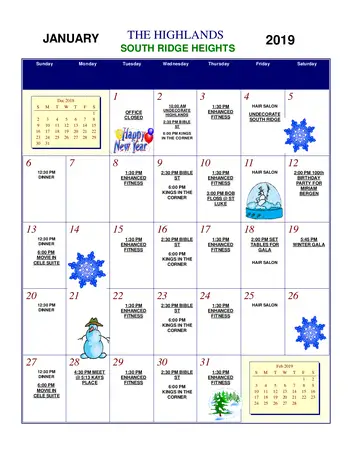 Activity Calendar of St. Luke Homes Services, Assisted Living, Nursing Home, Independent Living, CCRC, Spencer, IA 3