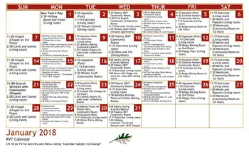 Activity Calendar of St. Luke Homes Services, Assisted Living, Nursing Home, Independent Living, CCRC, Spencer, IA 14