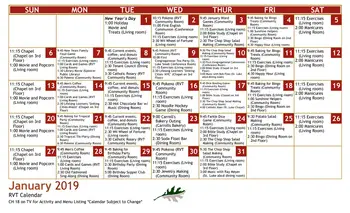 Activity Calendar of St. Luke Homes Services, Assisted Living, Nursing Home, Independent Living, CCRC, Spencer, IA 16