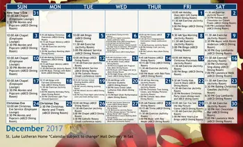 Activity Calendar of St. Luke Homes Services, Assisted Living, Nursing Home, Independent Living, CCRC, Spencer, IA 17
