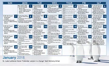 Activity Calendar of St. Luke Homes Services, Assisted Living, Nursing Home, Independent Living, CCRC, Spencer, IA 18