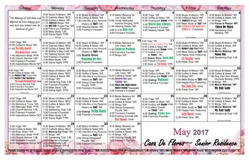 Activity Calendar of Casa de Flores, Assisted Living, Nursing Home, Independent Living, CCRC, Morro Bay, CA 11
