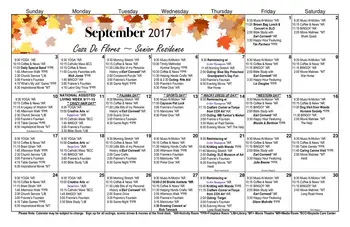 Activity Calendar of Casa de Flores, Assisted Living, Nursing Home, Independent Living, CCRC, Morro Bay, CA 14