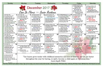 Activity Calendar of Casa de Flores, Assisted Living, Nursing Home, Independent Living, CCRC, Morro Bay, CA 15