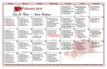 Activity Calendar of Casa de Flores, Assisted Living, Nursing Home, Independent Living, CCRC, Morro Bay, CA 17
