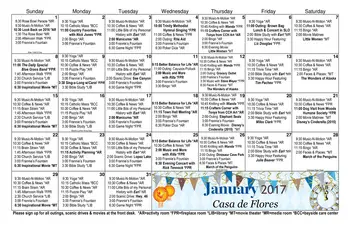 Activity Calendar of Casa de Flores, Assisted Living, Nursing Home, Independent Living, CCRC, Morro Bay, CA 19