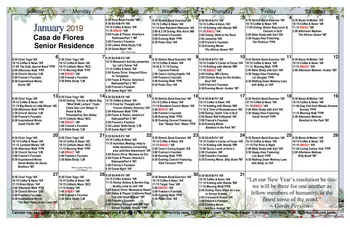 Activity Calendar of Casa de Flores, Assisted Living, Nursing Home, Independent Living, CCRC, Morro Bay, CA 20