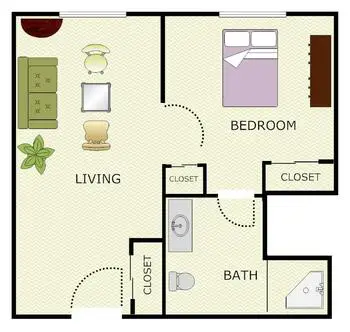 Floorplan of Casa de Flores, Assisted Living, Nursing Home, Independent Living, CCRC, Morro Bay, CA 2