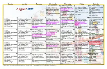 Activity Calendar of Villa St. Benedict, Assisted Living, Nursing Home, Independent Living, CCRC, Lisle, IL 3