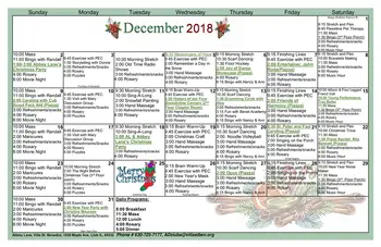 Activity Calendar of Villa St. Benedict, Assisted Living, Nursing Home, Independent Living, CCRC, Lisle, IL 8