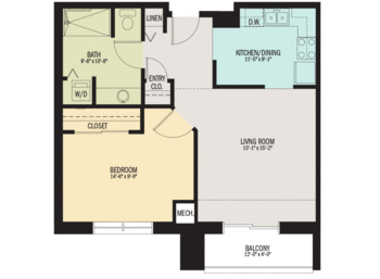 Floorplan of Villa St. Benedict, Assisted Living, Nursing Home, Independent Living, CCRC, Lisle, IL 10