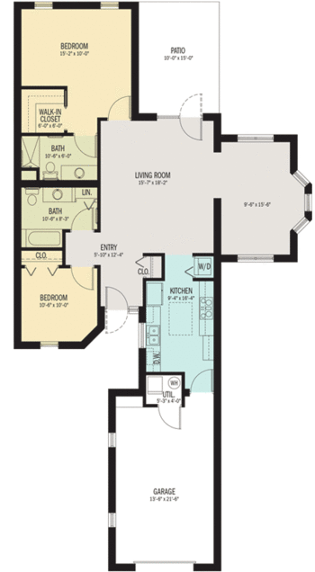 Floorplan of Villa St. Benedict, Assisted Living, Nursing Home, Independent Living, CCRC, Lisle, IL 15