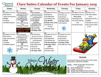 Activity Calendar of Clement Manor, Assisted Living, Nursing Home, Independent Living, CCRC, Greenfield, WI 8
