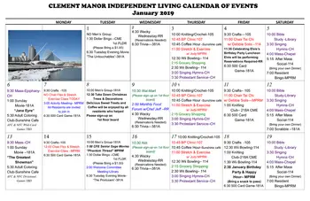 Activity Calendar of Clement Manor, Assisted Living, Nursing Home, Independent Living, CCRC, Greenfield, WI 15