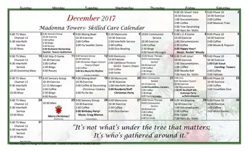 Activity Calendar of Madonna Towers of Rochester, Assisted Living, Nursing Home, Independent Living, CCRC, Rochester, MN 8