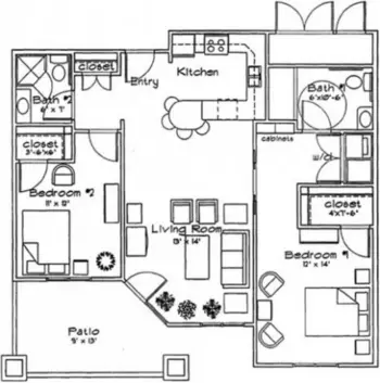 Floorplan of Kidron Bethel Village, Assisted Living, Nursing Home, Independent Living, CCRC, North Newton, KS 2