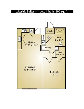 Floorplan of Schowalter Villa, Assisted Living, Nursing Home, Independent Living, CCRC, Hesston, KS 17