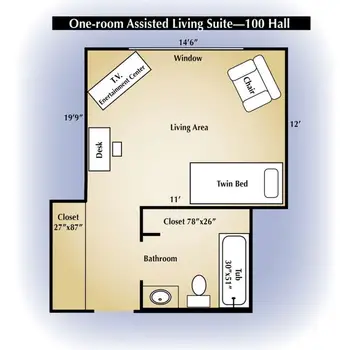 Floorplan of Schowalter Villa, Assisted Living, Nursing Home, Independent Living, CCRC, Hesston, KS 1